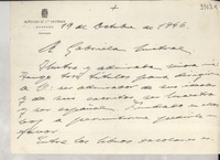 [Carta] 1946 oct. 19, Granada, [España] [a] Gabriela Mistral