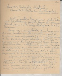 [Carta] 1946 oct. 2, Argel [a] Gabriela Mistral, Los Ángeles