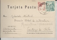 [Tarjeta postal] 1950 sept. 20, Salamanca, [España] [a] Gabriela Mistral, Santiago, Chile