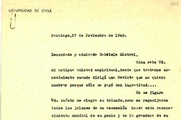 [Carta] 1945 nov. 17, Santiago, [Chile] [a] Gabriela Mistral