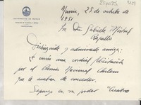 [Carta] 1951 oct. 25, Murcia, [España] [a] Gabriela Mistral, Rapallo, [Italia]