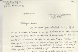 [Carta] 1952 feb. 4, Jerez de la Frontera, España [a] Gabriela Mistral, Nápoles, Italia