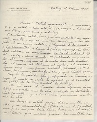 [Carta] 1952 feb. 12, Poitiers, [Francia] [a] [Gabriela Mistral]