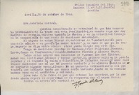 [Carta] 1948 oct. 30, Sevilla, [España] [a] Gabriela Mistral