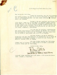 [Carta] 1945 nov. 15, Santiago [a] Gabriela Mistral, Petrópolis