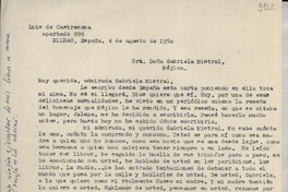 [Carta] 1950 ago. 4, Bilbao, España [a] Gabriela Mistral, México