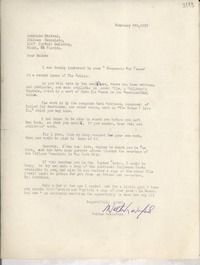 [Carta] 1953 Feb. 5, [Estados Unidos] [a] Gabriela Mistral, Miami, Florida
