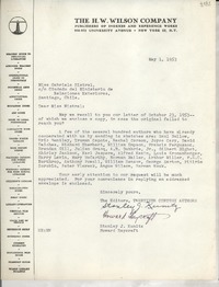 [Carta] 1953 May 1, New York, [Estados Unidos] [a] Gabriela Mistral