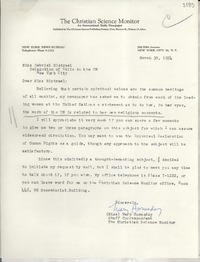 [Carta] 1954 Mar. 30, New York, [Estados Unidos] [a] Gabriela Mistral, New York