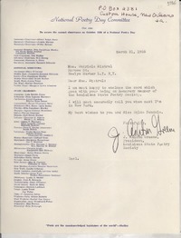 [Carta] 1955 Mar. 31, New Orleans, [Estados Unidos] [a] Gabriela Mistral, New York