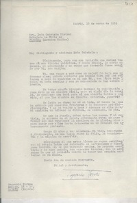 [Carta] 1953 mar. 18, Madrid, [España] [a] Gabriela Mistral, Florida, [Estados Unidos]