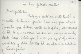 [Carta] 1954 jun. 28, Barcelona, España [a] Gabriela Mistral