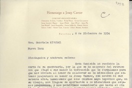 [Carta] 1954 dic. 8, [Barcelona], [España] [a] Gabriela Mistral, Nueva York, [EE.UU.]