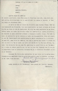 [Carta] 1945 dic. 27, Caracas, [Venezuela] [a] Gabriela Mistral, Brasil