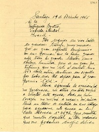 [Carta] 1945 nov. 19, Santiago, [Chile] [a] Gabriela Mistral, Brasil