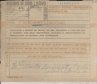 [Telegrama] 1945 nov. 21, [Buenos Aires, Argentina a] Gabriela Mistral, Petrópolis, [Brasil]