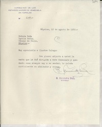 [Carta] 1952 ago. 18, Nápoles, [Italia] [a] Lucila Godoy, Nápoles