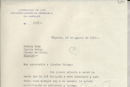 [Carta] 1952 ago. 18, Nápoles, [Italia] [a] Lucila Godoy, Nápoles