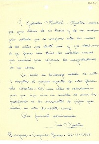 [Carta] 1945 nov. 22, Zaragosa, [España] [a] Gabriela Mistral, Rio de Janeiro, [Brasil]