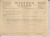 [Telegrama] 1955 june 3, Roslyn Harbor, [New York], [EE.UU.] [a] Edgardo Salazar Santacoloma, Cali, Columbia [i.e. Colombia]