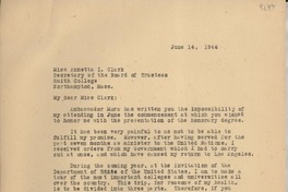 [Carta] 1946 June 14, [EE.UU.] [a] Annetta I. Clark, Northampton, Massachusetts, [EE.UU.]