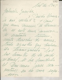 [Carta] 1945 nov., [s.l.] [a] Gabriela Mistral