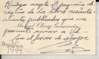 [Carta] 1944, Argentina [a] Gabriela Mistral