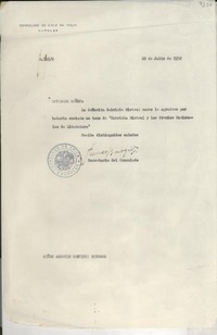 [Carta] 1952 jul. 22, [Nápoles], [Italia] [a] Agustín Martínez Hermoso