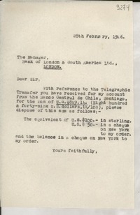 [Carta] 1946 Feb. 28, Londres, [Inglaterra] [a] Gabriela Mistral