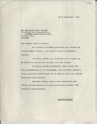 [Carta] 1954 sept. 16, [Chile] [a] Arturo Calvo Garrido, Santiago, [Chile]
