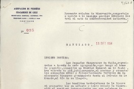 [Carta] 1954 sept. 11, Santiago, [Chile] [a] Gabriela Mistral, [Santiago], [Chile]