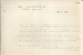 [Carta] 1956 May 10, [EE.UU.] [a] Gabriela Mistral