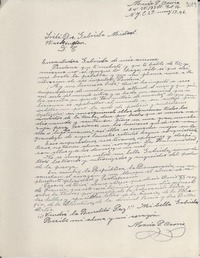 [Carta] 1946 mar. 27, New York, [Estados Unidos] [a] Gabriela Mistral, Washington