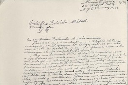 [Carta] 1946 mar. 27, New York, [Estados Unidos] [a] Gabriela Mistral, Washington