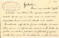 [Tarjeta] 1945 nov. 27, Santiago, [Chile] [a] Gabriela [Mistral]