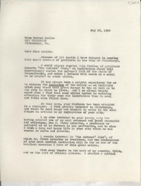 [Carta] 1954 May 18, New York, [EE.UU.] [a] Marion Leslie, Pittsburgh, [EE.UU.]