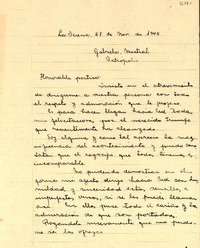 [Carta] 1945 nov. 27, La Serena, [Chile] [a] Gabriela Mistral, Petrópolis, [Brasil]