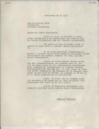[Carta] 1954 nov. 16, [EE.UU.] [a] Grayson Kirk, Columbia University, [EE.UU.]