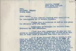 [Carta] Monrovia, California, [Estados Unidos] [a] Madeleine Shippey, Sierra Madre