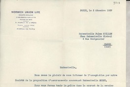 [Carta] 1927 dic 2, París, [Francia] [a] Palma Guillén, París