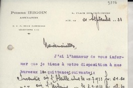 [Carta] 1933 sept 21, Aix, [Francia] [a] Gabriela Mistral