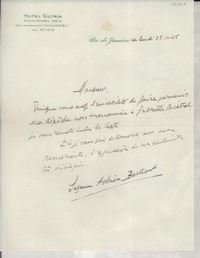 [Carta] 1945 nov. 25, Rio de Janeiro, [Brasil] [a] [Gabriela Mistral], [Brasil?]