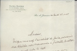 [Carta] 1945 nov. 25, Rio de Janeiro, [Brasil] [a] [Gabriela Mistral], [Brasil?]