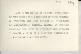 [Tarjeta] [1946], [Paris, Francia]