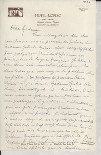 [Carta] [1946?], [Santa Barbara], [California], [Estados Unidos] [a] [Gabriela Mistral]