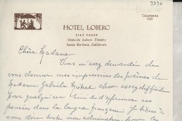 [Carta] [1946?], [Santa Barbara], [California], [Estados Unidos] [a] [Gabriela Mistral]