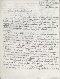 [Carta] 1946 févr. 24, New York, [Estados Unidos] [a] Gabrielle [i.e. Gabriela] Mistral