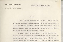 [Carta] 1946 janv. 22, Paris, [Francia] [a] Gabriela Mistral, Paris