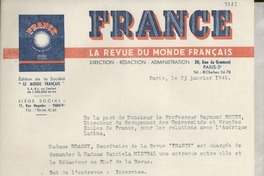 [Carta] 1946 janv. 23, Paris, [Francia] [a] Gabriela Mistral