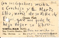 [Tarjeta] 1945, Río de Janeiro [a] Gabriela Mistral